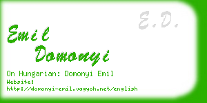 emil domonyi business card